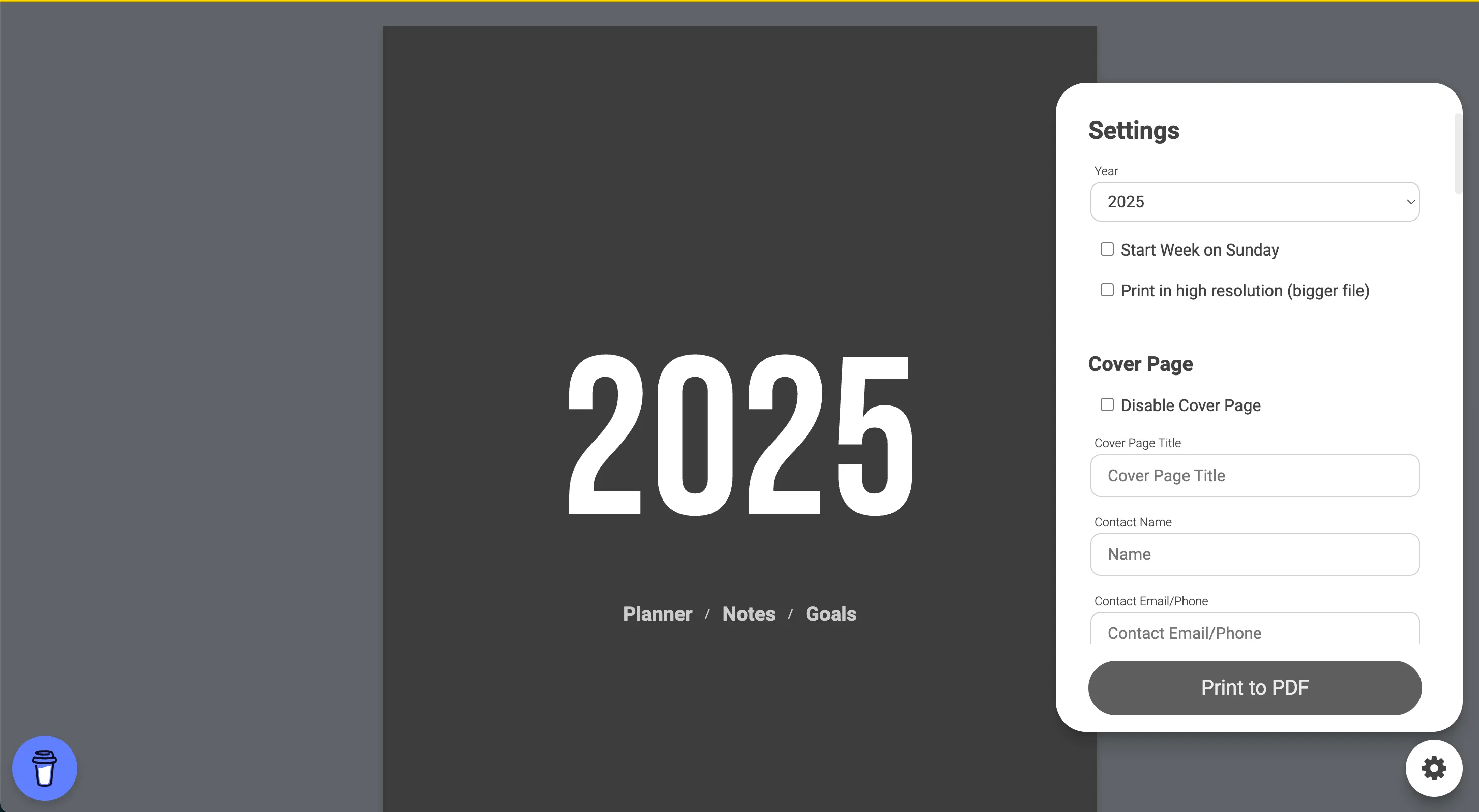 Free 2025 Planner for Remarkable